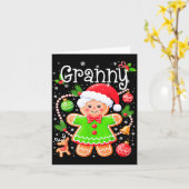 Cute Granny Gingerbread Family Matching Christmas Kaart (Gele Bloem)