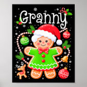 Cute Granny Gingerbread Family Matching Christmas Poster (Voorkant)