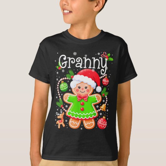 Cute Granny Gingerbread Family Matching Christmas  T-shirt (Voorkant)