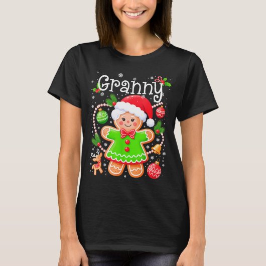 Cute Granny Gingerbread Family Matching Christmas  T-shirt (Voorkant)