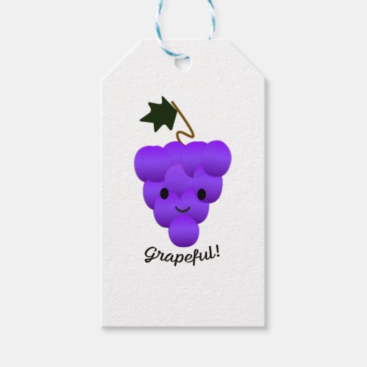 Cute Grapeful Grapes Cadeaulabel (Voorkant)