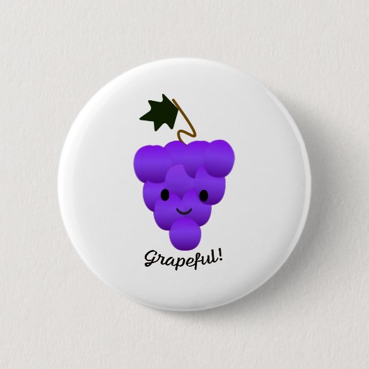 Cute Grapeful Grapes Ronde Button 5,7 Cm (Voorkant)