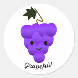 Cute Grapeful Grapes Ronde Sticker