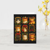 Cute Graphic Cat Crew Christmas Xmas Women Girl Ki Kaart (Gele Bloem)