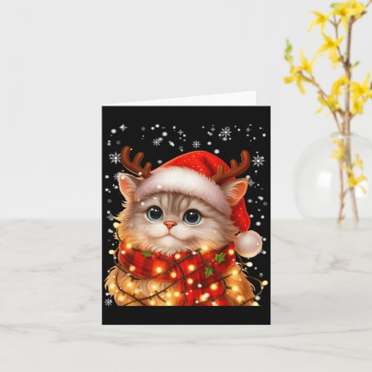 Cute Graphic Cat Pajamas Pjs Christmas Xmas Women Kaart (Gele Bloem)