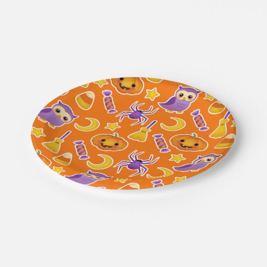 Cute Graphic Halloween Patroon Papieren Bordje (Gekanteld)