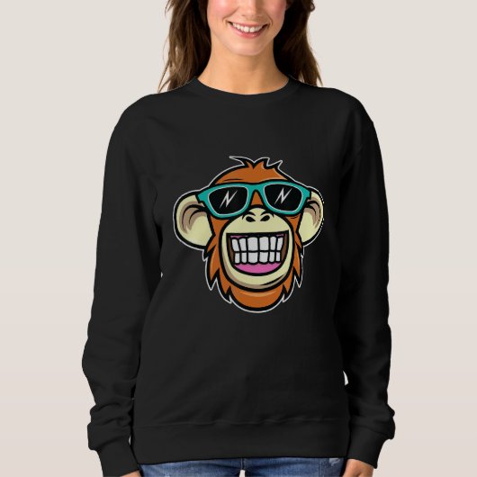 Cute Graphic Monkey Face I Monkey Trui (Voorkant)