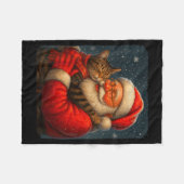Cute Graphic Santa Hug Cat Christmas Xmas Women Me Fleece Deken (Voorkant (Horizontaal))