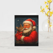 Cute Graphic Santa Hug Cat Christmas Xmas Women Me Kaart (Gele Bloem)