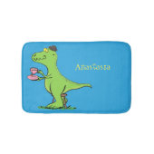 Cute grappengroene t rex dinosaur cartoon badmat (Voorkant)