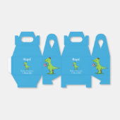 Cute grappengroene t rex dinosaur cartoon bedankdoosjes (Uitgevouwen)