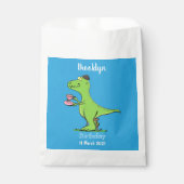 Cute grappengroene t rex dinosaur cartoon bedankzakje (Voorkant)