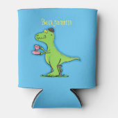 Cute grappengroene t rex dinosaur cartoon blikjeskoeler (Voorkant)