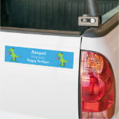 Cute grappengroene t rex dinosaur cartoon bumpersticker (Op Truck)
