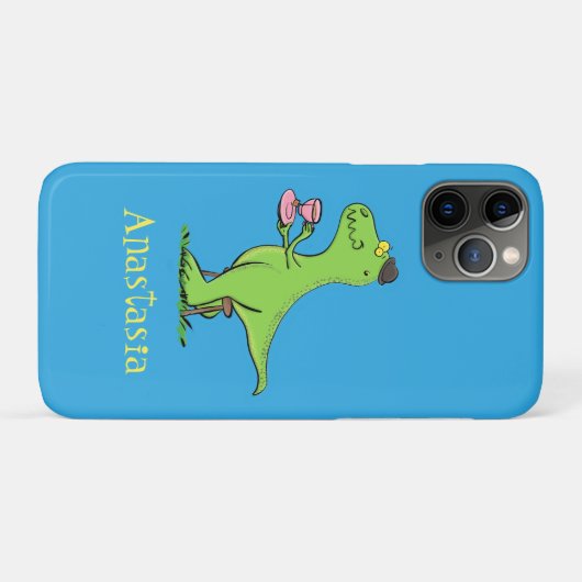 Cute grappengroene t rex dinosaur cartoon Case-Mate iPhone case (Achterkant (horizontaal))