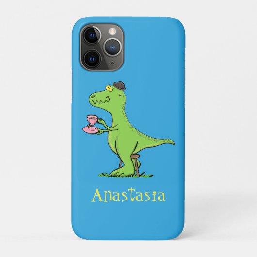 Cute grappengroene t rex dinosaur cartoon Case-Mate iPhone case (Achterkant)