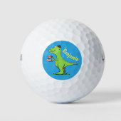 Cute grappengroene t rex dinosaur cartoon golfballen (Voorkant)
