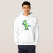Cute grappengroene t rex dinosaur cartoon hoodie (Voorkant volledig)
