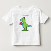 Cute grappengroene t rex dinosaur cartoon kinder shirts (Voorkant)
