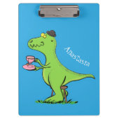 Cute grappengroene t rex dinosaur cartoon klembord (Voorkant)