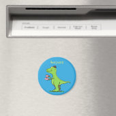 Cute grappengroene t rex dinosaur cartoon magneet (Insitu (Vaatwasser))