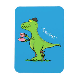 Cute grappengroene t rex dinosaur cartoon magneet