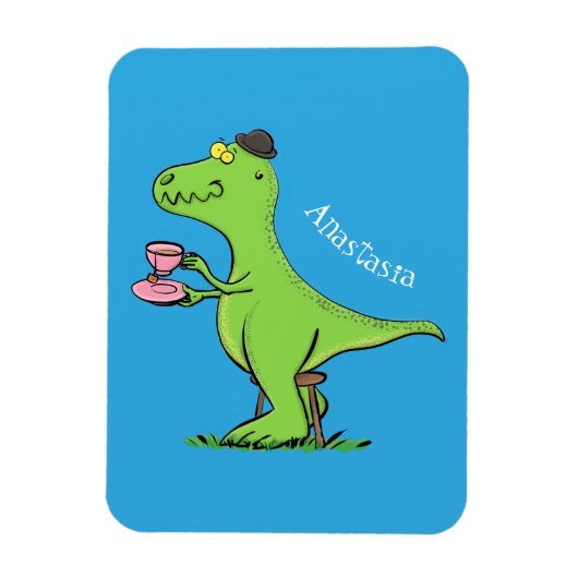 Cute grappengroene t rex dinosaur cartoon magneet (Verticaal)