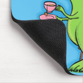Cute grappengroene t rex dinosaur cartoon muismat (Hoek)
