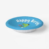 Cute grappengroene t rex dinosaur cartoon papieren kommen (Gebogen)