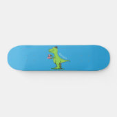 Cute grappengroene t rex dinosaur cartoon persoonlijk skateboard (Horizontaal)