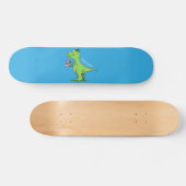 Cute grappengroene t rex dinosaur cartoon persoonlijk skateboard (Horizontaal)