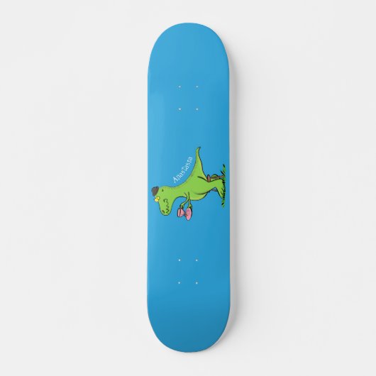 Cute grappengroene t rex dinosaur cartoon persoonlijk skateboard (Voorkant)