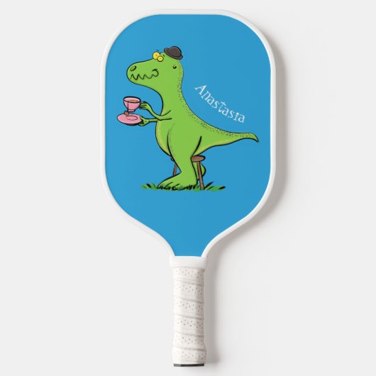 Cute grappengroene t rex dinosaur cartoon pickleball paddle (Voorkant)