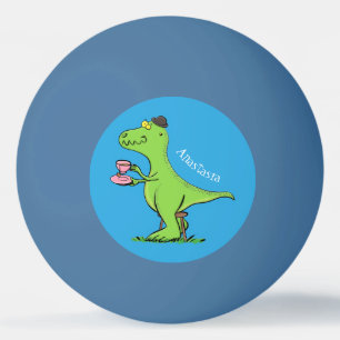 Cute grappengroene t rex dinosaur cartoon pingpongbal