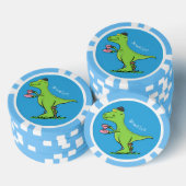 Cute grappengroene t rex dinosaur cartoon poker chips (Opstapeling)