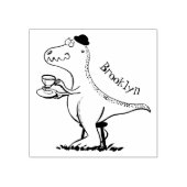 Cute grappengroene t rex dinosaur cartoon rubberstempel