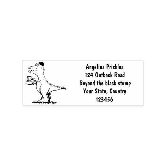 Cute grappengroene t rex dinosaur cartoon rubberstempel (Afrduk)