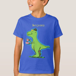 Cute grappengroene t rex dinosaur cartoon t-shirt