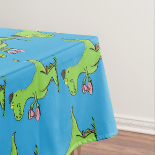 Cute grappengroene t rex dinosaur cartoon tafelkleed