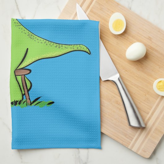 Cute grappengroene t rex dinosaur cartoon theedoek (Quarter Fold)