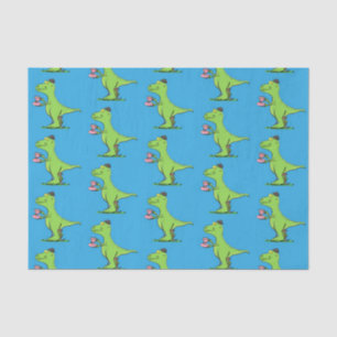 Cute grappengroene t rex dinosaur cartoon tissuepapier