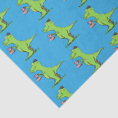 Cute grappengroene t rex dinosaur cartoon tissuepapier (Detail)