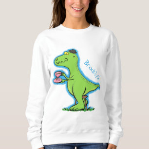 Cute grappengroene t rex dinosaur cartoon trui