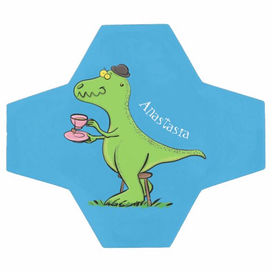 Cute grappengroene t rex dinosaur cartoon voetbal (Enkel)