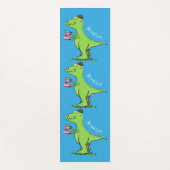 Cute grappengroene t rex dinosaur cartoon yogamat (Voorkant)