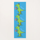 Cute grappengroene t rex dinosaur cartoon yogamat (Achterkant)
