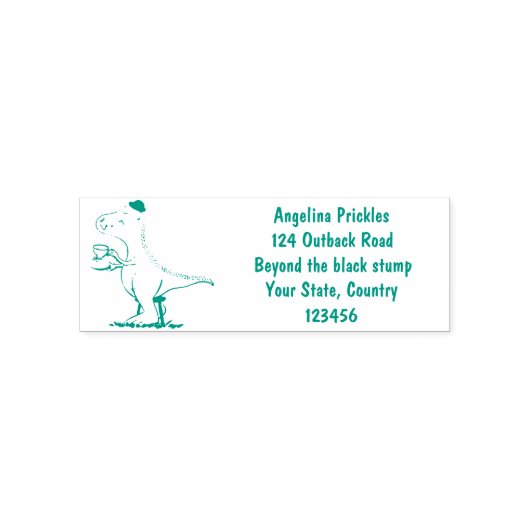 Cute grappengroene t rex dinosaur cartoon  zelfinktende stempel (Design)