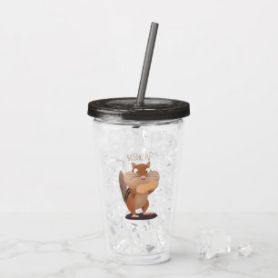 Cute Grappig big cheeks cartoon Acryl Drinkbeker
