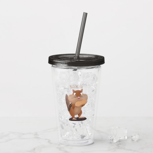 Cute Grappig big cheeks cartoon Acryl Drinkbeker (Achterkant ijs)