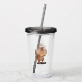 Cute Grappig big cheeks cartoon Acryl Drinkbeker (Achterkant)